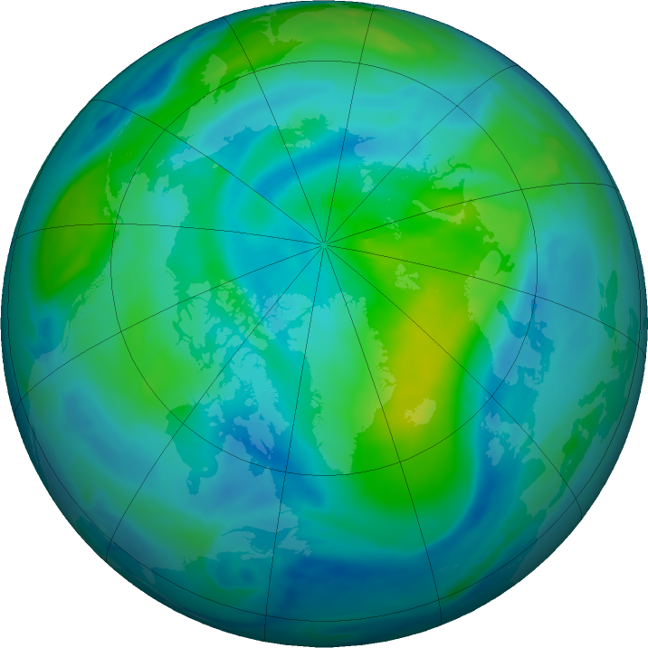 Arctic ozone map for 22 September 2020
